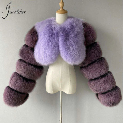 Cropped Women's Fox Fur Jacket: Ultimate Winter Elegance - Très Elite