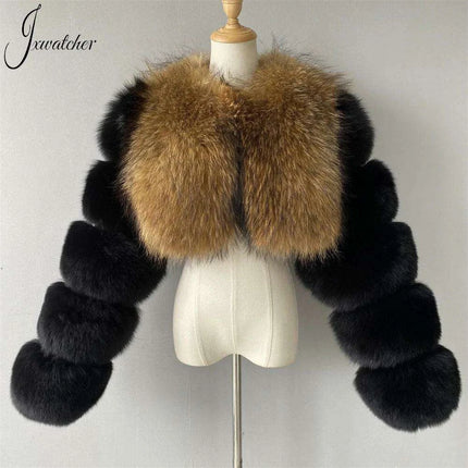Cropped Women's Fox Fur Jacket: Ultimate Winter Elegance - Très Elite