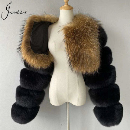 Cropped Women's Fox Fur Jacket: Ultimate Winter Elegance - Très Elite