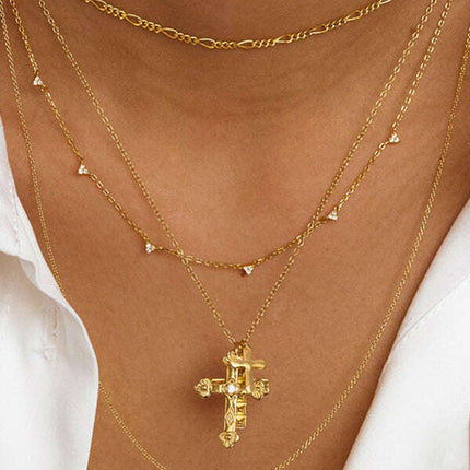Cross multi-layer pendant personalized retro pendant jewelry - Très Elite