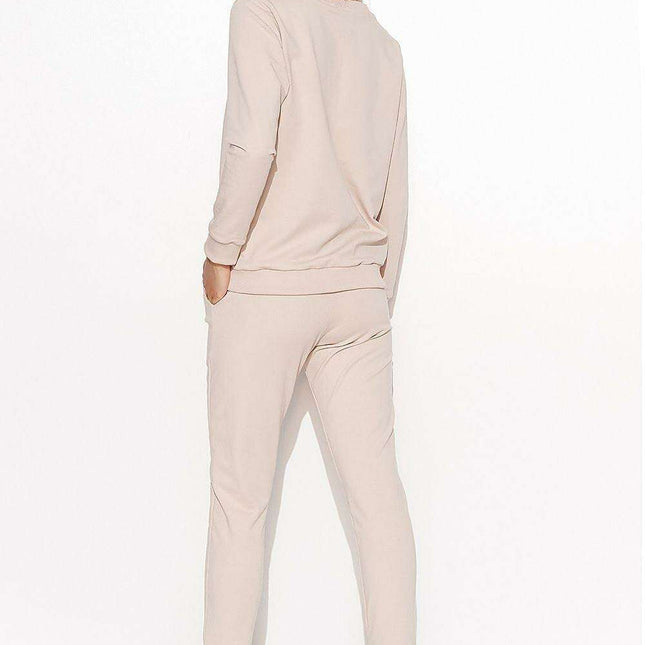 Crystal-Adorned Makadamia Loungewear Set - Très Elite