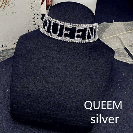 Crystal Charm: Love Letter Rhinestone Choker Necklace - Très Elite