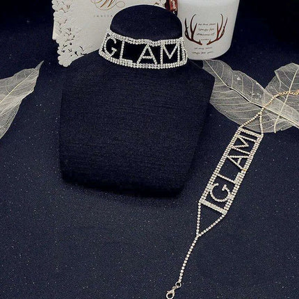 Crystal Charm: Love Letter Rhinestone Choker Necklace - Très Elite