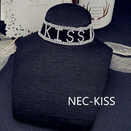 Crystal Charm: Love Letter Rhinestone Choker Necklace - Très Elite