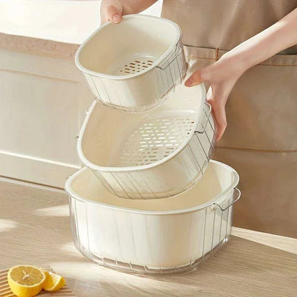 Culinary Excellence Set: Advanced Drain Basket and Versatile Vegetable Basin for Effortless Cooking - Très Elite