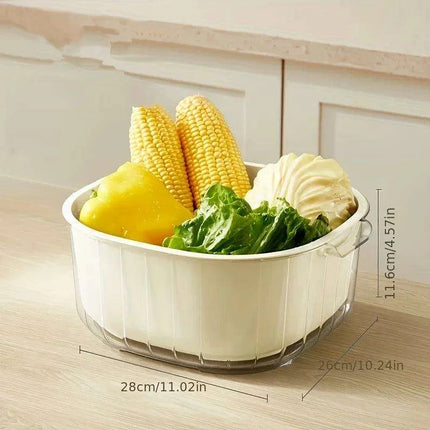 Culinary Excellence Set: Advanced Drain Basket and Versatile Vegetable Basin for Effortless Cooking - Très Elite