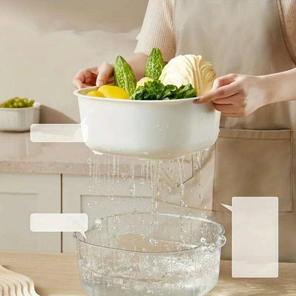 Culinary Excellence Set: Advanced Drain Basket and Versatile Vegetable Basin for Effortless Cooking - Très Elite
