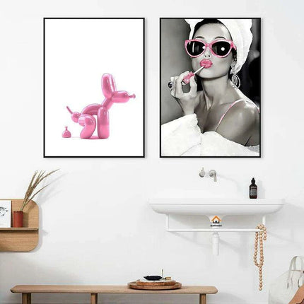 Custom Elegant Nude Canvas Art for a Luxurious Bathroom Retreat - Très Elite