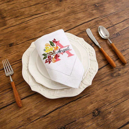 Custom Embroidered Luxury Napkins with Personalized Monogram - Elegant Dining Essential - Très Elite
