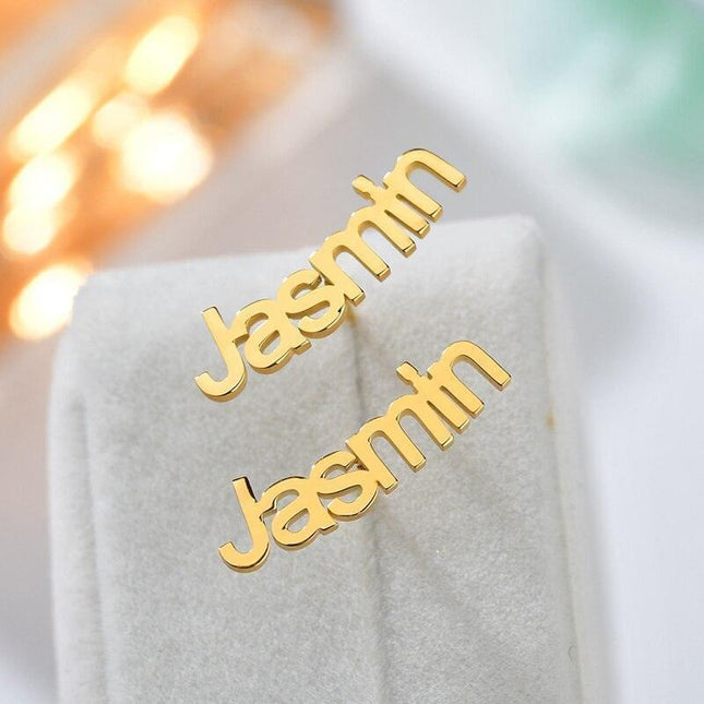 Custom Engraved Gold Stainless Steel Earrings - A Touch of Elegance and Individuality