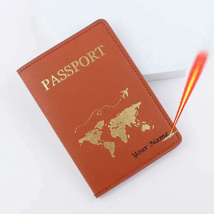 Custom Engraved Passport Holder for Adventurous Couples - Elegant Travel Essential..
