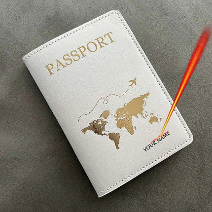 Custom Engraved Passport Holder for Adventurous Couples - Elegant Travel Essential..