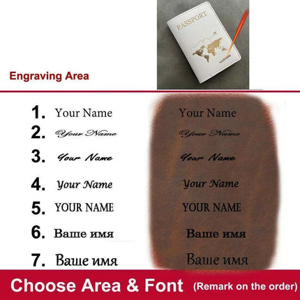 Custom Engraved Passport Holder for Adventurous Couples - Elegant Travel Essential..