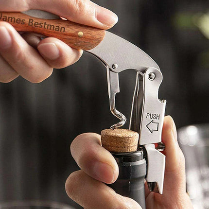 Custom Engraved Stainless Steel Wine Opener Set - Ideal Gift for Wine Lovers and Groomsmen - Très Elite