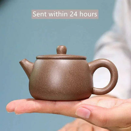 Custom Handmade 100ml Yixing Purple Clay Teapot by Artisan Pan Ruiling - Elegant Zisha Tea Infuser Set - Très Elite