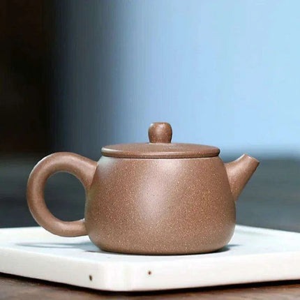 Custom Handmade 100ml Yixing Purple Clay Teapot by Artisan Pan Ruiling - Elegant Zisha Tea Infuser Set - Très Elite