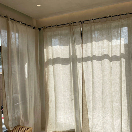 Custom Natural Linen Curtains with Breathable Tulle - Elevate Your Living Space Chic- Très Elite- Très Elite