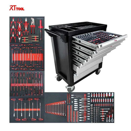 Customizable 260-Piece Auto Tool Trolley Cabinet for Ultimate Organization..