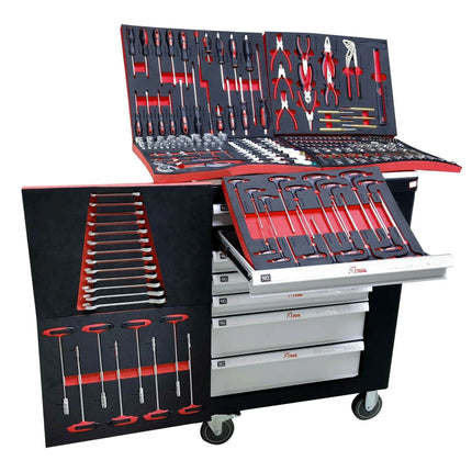 Customizable 260-Piece Auto Tool Trolley Cabinet for Ultimate Organization..
