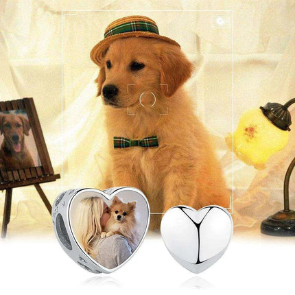Customizable 925 Sterling Silver Heart Charm with Free Photo Engraving - Très Elite