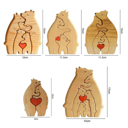 Customizable Bear Family Wooden Puzzle - A Unique Keepsake to Celebrate Family Love - Très Elite