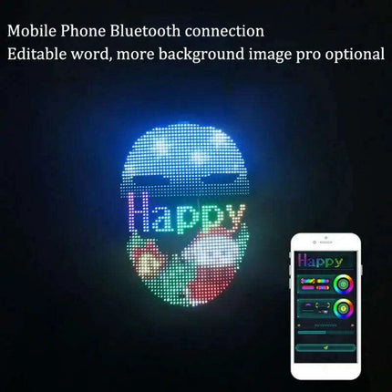 Customizable Bluetooth LED Face Masks - Vibrant Light-Up Accessories for Halloween and Party Fun - Très Elite