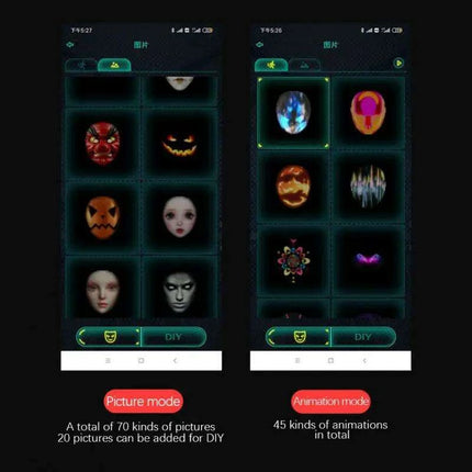 Customizable Bluetooth LED Face Masks - Vibrant Light-Up Accessories for Halloween and Party Fun - Très Elite