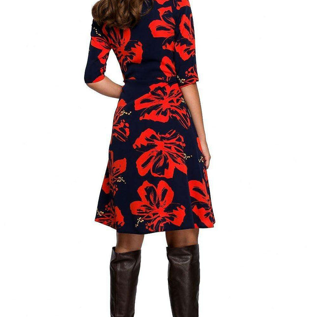 Customizable Bold Print Dress with Pockets