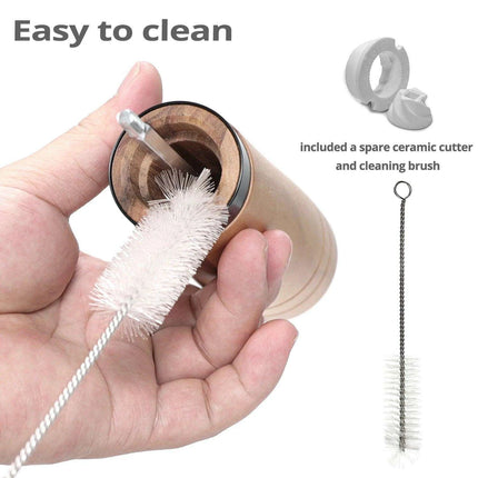 Customizable Ceramic Grinder Acacia Wood Pepper Mill for Gourmet Chefs..