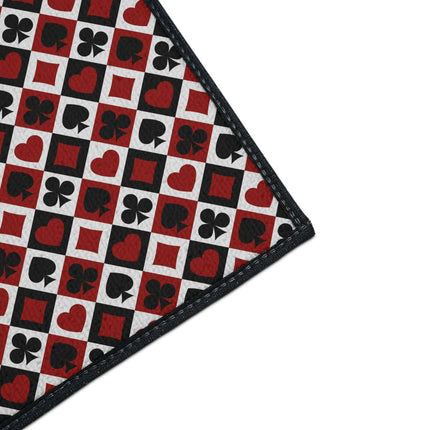 Customizable Elegant Black Border Non-Slip Polyester Area Rug..