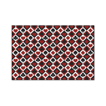Customizable Elegant Black Border Non-Slip Polyester Area Rug..