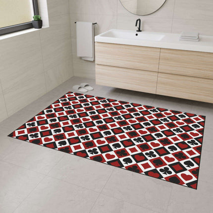 Customizable Elegant Black Border Non-Slip Polyester Area Rug..