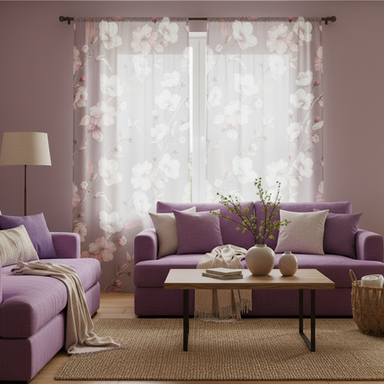 Customizable Elegant Floral Polyester Window Curtains for Sophisticated Home Decor - Très Elite