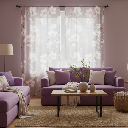 Customizable Elegant Floral Polyester Window Curtains for Sophisticated Home Decor - Très Elite