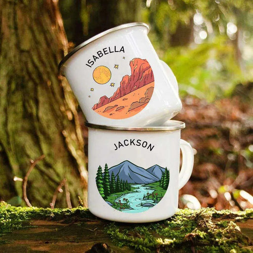 Customizable Enamel Camping Mugs for Memorable Outdoor Experiences - Personalized Coffee and Beer Cups - Très Elite