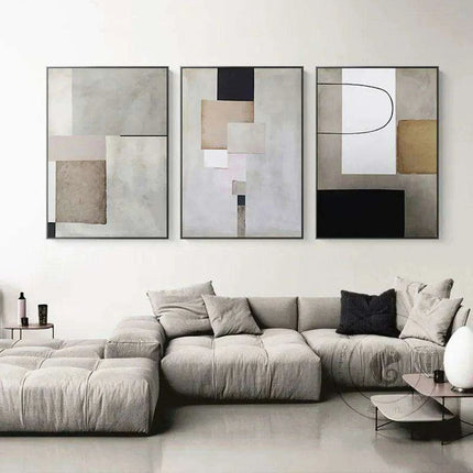 Customizable Geometric Canvas Art: Modern Abstract Design for Stylish Home Interiors - Très Elite