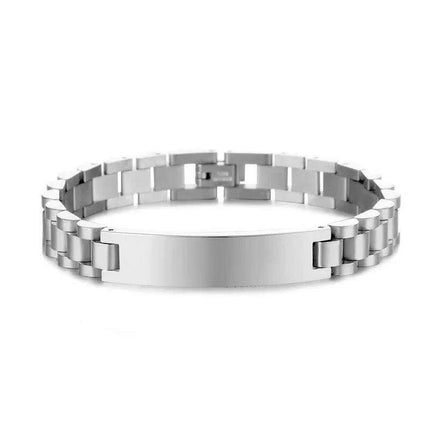 Customizable Gold Chain Nameplate Bracelets for Him and Her - Très Elite