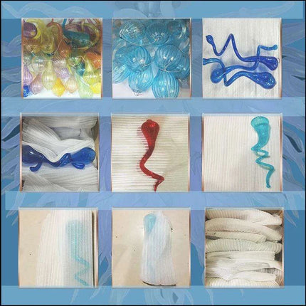 Customizable Handcrafted Glass Chandelier Inspired by Dale Chihuly with LED Lighting Options- Très Elite- Très Elite