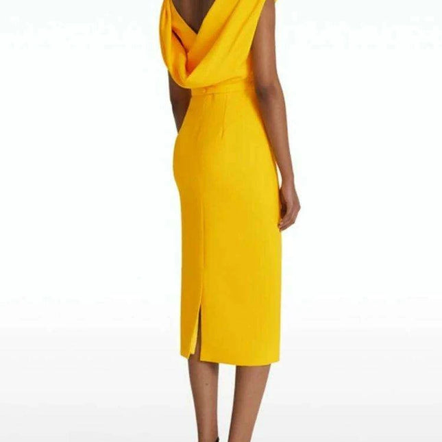 Customizable High Waist Summer Evening Dress with Stylish Back Split and Elegant Collar