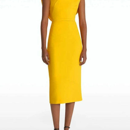 Customizable High Waist Summer Evening Dress with Stylish Back Split and Elegant Collar - Très Elite