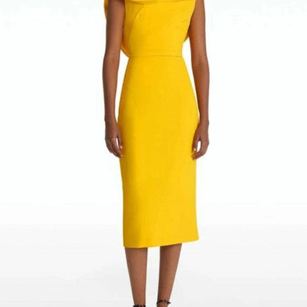 Customizable High Waist Summer Evening Dress with Stylish Back Split and Elegant Collar - Très Elite