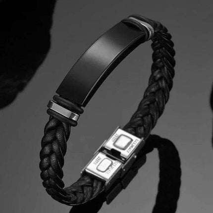 Customizable Leather Date Bracelets with Engraved Personalization - Très Elite