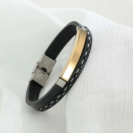 Customizable Leather Date Bracelets with Engraved Personalization - Très Elite