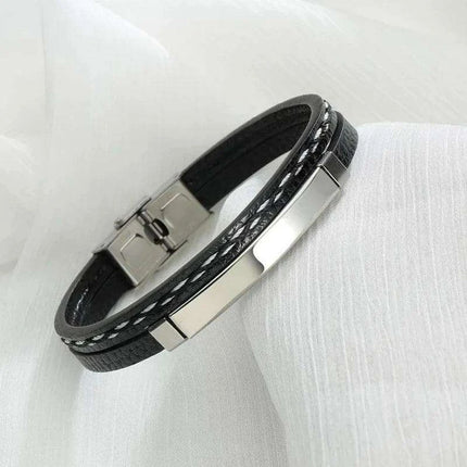 Customizable Leather Date Bracelets with Engraved Personalization - Très Elite