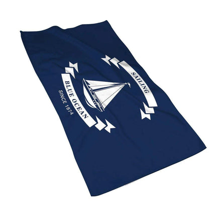 Customizable Luxurious Navy Blue Microfiber Towel - Your Perfect Travel Companion - Très Elite