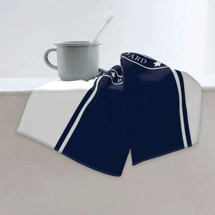Customizable Luxurious Navy Blue Microfiber Towel - Your Perfect Travel Companion - Très Elite