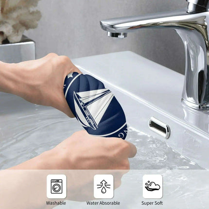 Customizable Luxurious Navy Blue Microfiber Towel - Your Perfect Travel Companion - Très Elite