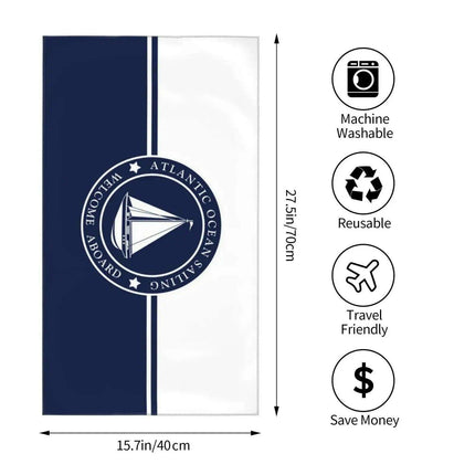 Customizable Luxurious Navy Blue Microfiber Towel - Your Perfect Travel Companion - Très Elite