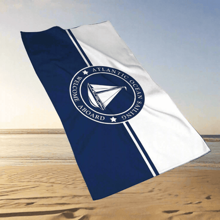Customizable Luxurious Navy Blue Microfiber Towel - Your Perfect Travel Companion - Très Elite