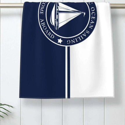 Customizable Luxurious Navy Blue Microfiber Towel - Your Perfect Travel Companion - Très Elite